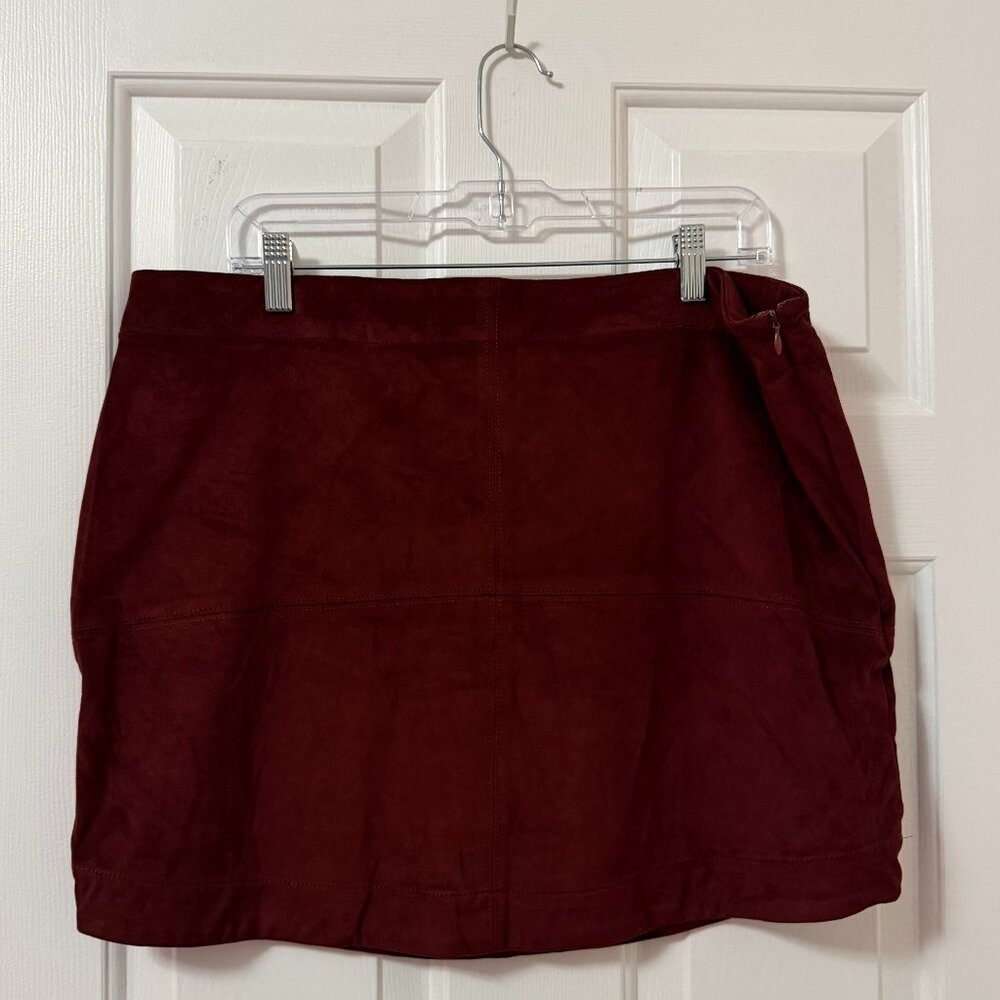 Mud Pie Maroon Suede Mini Skirt Size L
